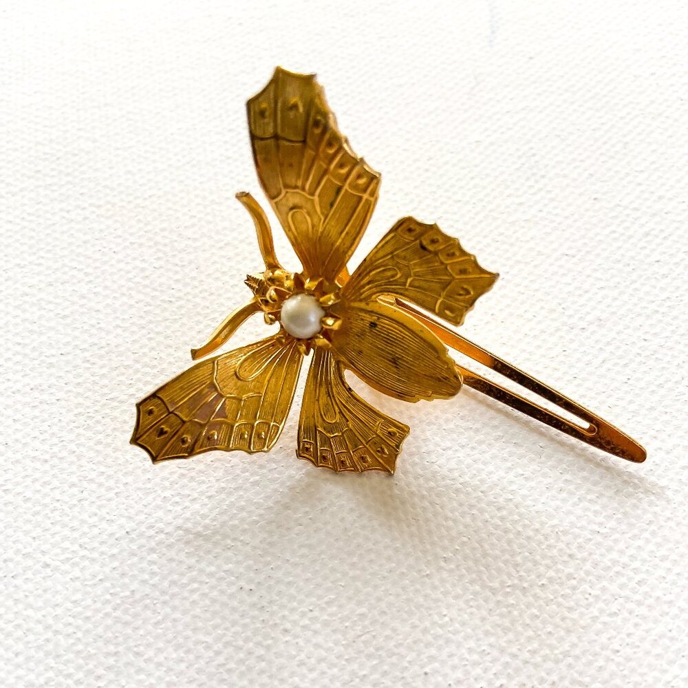 Vintage 1960s Butterfly Hair Clip